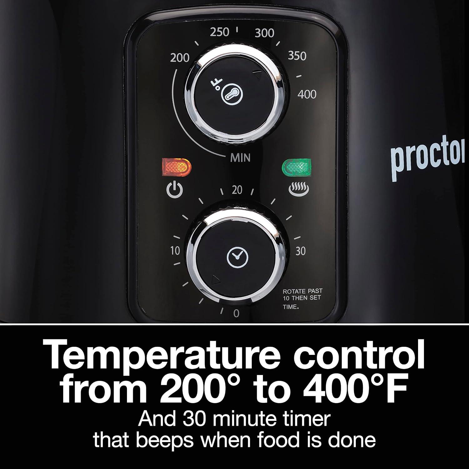 image:imageProctor Silex 58 QT Air Fryer Oven with Temperature Control 60 Min Timer Non Stick Basket 1700W Black 35060Black