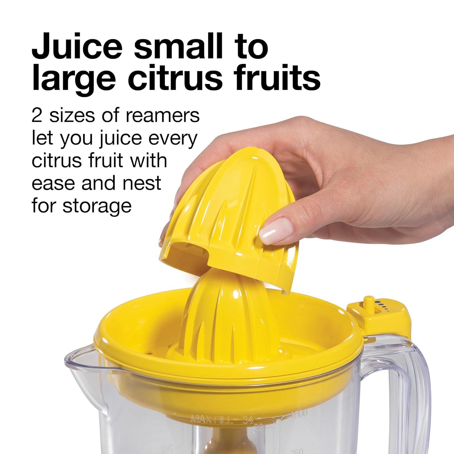 image:imageProctor Silex Alexs Lemonade Stand Electric Citrus Juicer Machine Large 34 oz Pitcher Pressure Activated for Lemons Limes and Oranges 34 oz Includes 2 Reamers amp Recipe Book Yellow 66341Large 34 oz Pitcher New for 2024