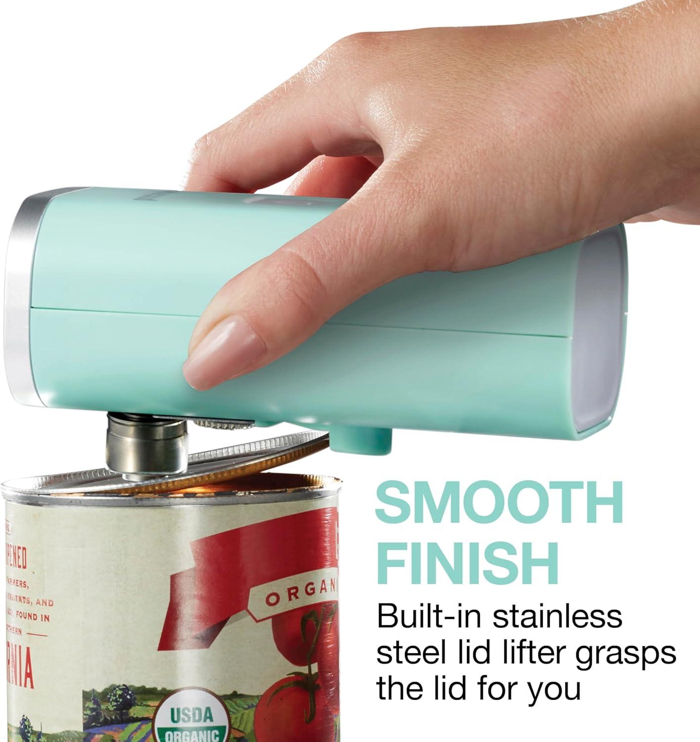 image:imageProctor Silex Automatic Electric Can Opener Hands Free Cordless Operation amp USB Rechargeable SelfAligning Cut Smooth Touch Lid Edges Compact and Easy to Store RedMint
