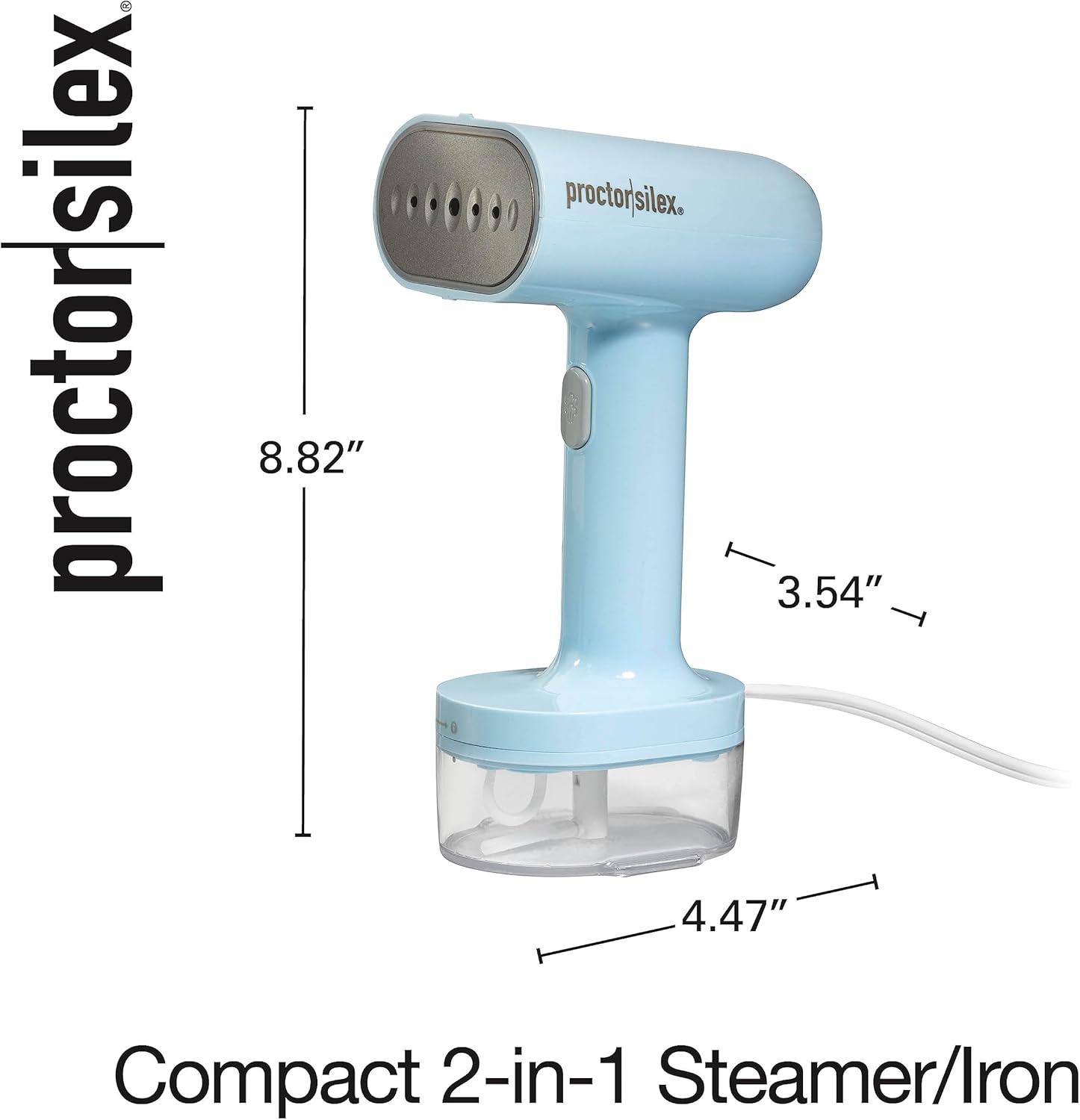 image:imageProctor Silex Compact Travel Iron amp Garment Steamer for Clothes Ready in 45 Seconds for 7 Minutes of Continuous Use Portable and Lightweight Vacation Essentials 1200 Watts 120 ml Water Tank Blue120 ml Water Tank