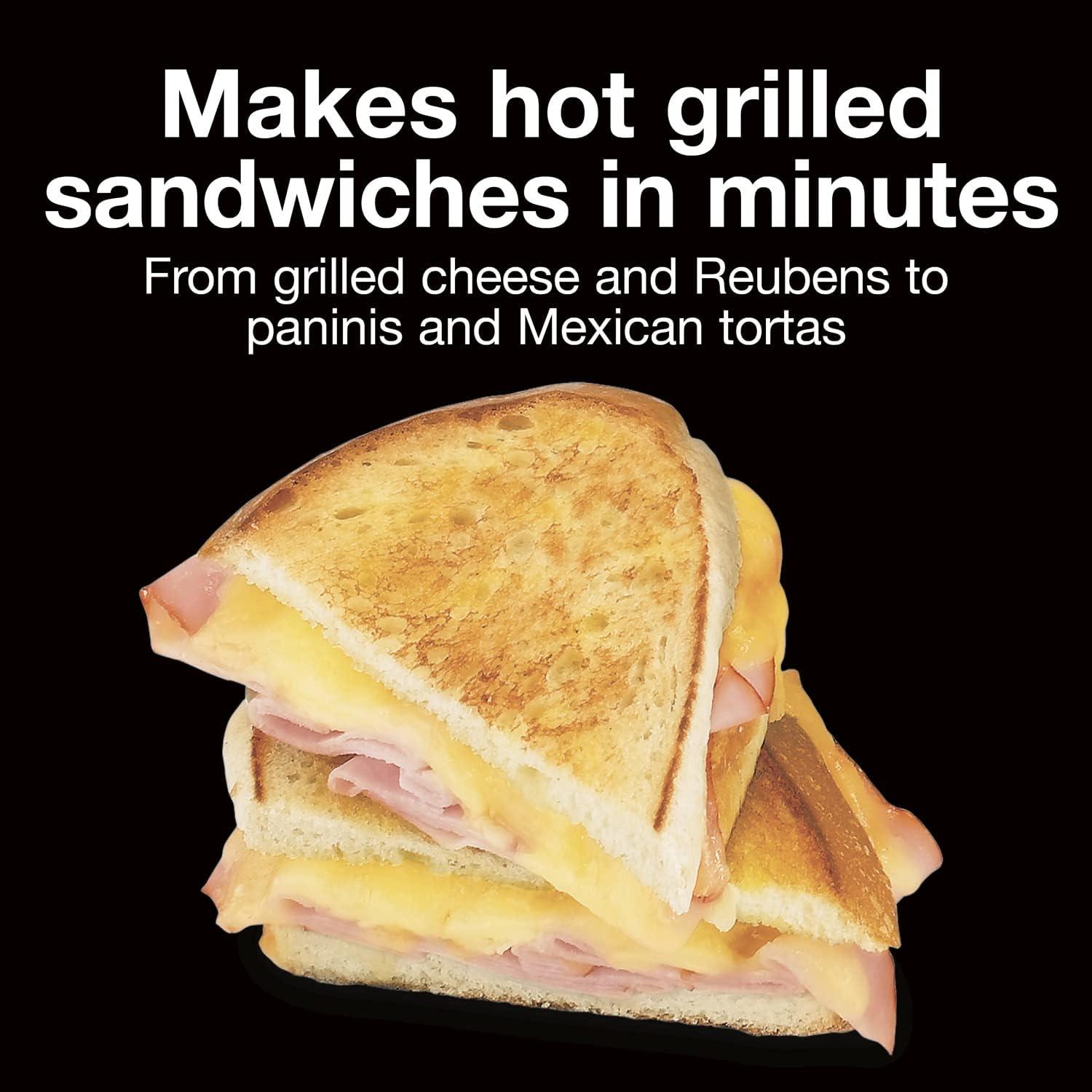 image:imageProctor Silex Deluxe Hot Sandwich Maker With EasyClean Durable PFASFree Nonstick Ceramic Plates Fits up to 2 Grilled Cheese Ruebens Tortas or Subs Stainless Steel 25415MNStainless Steel