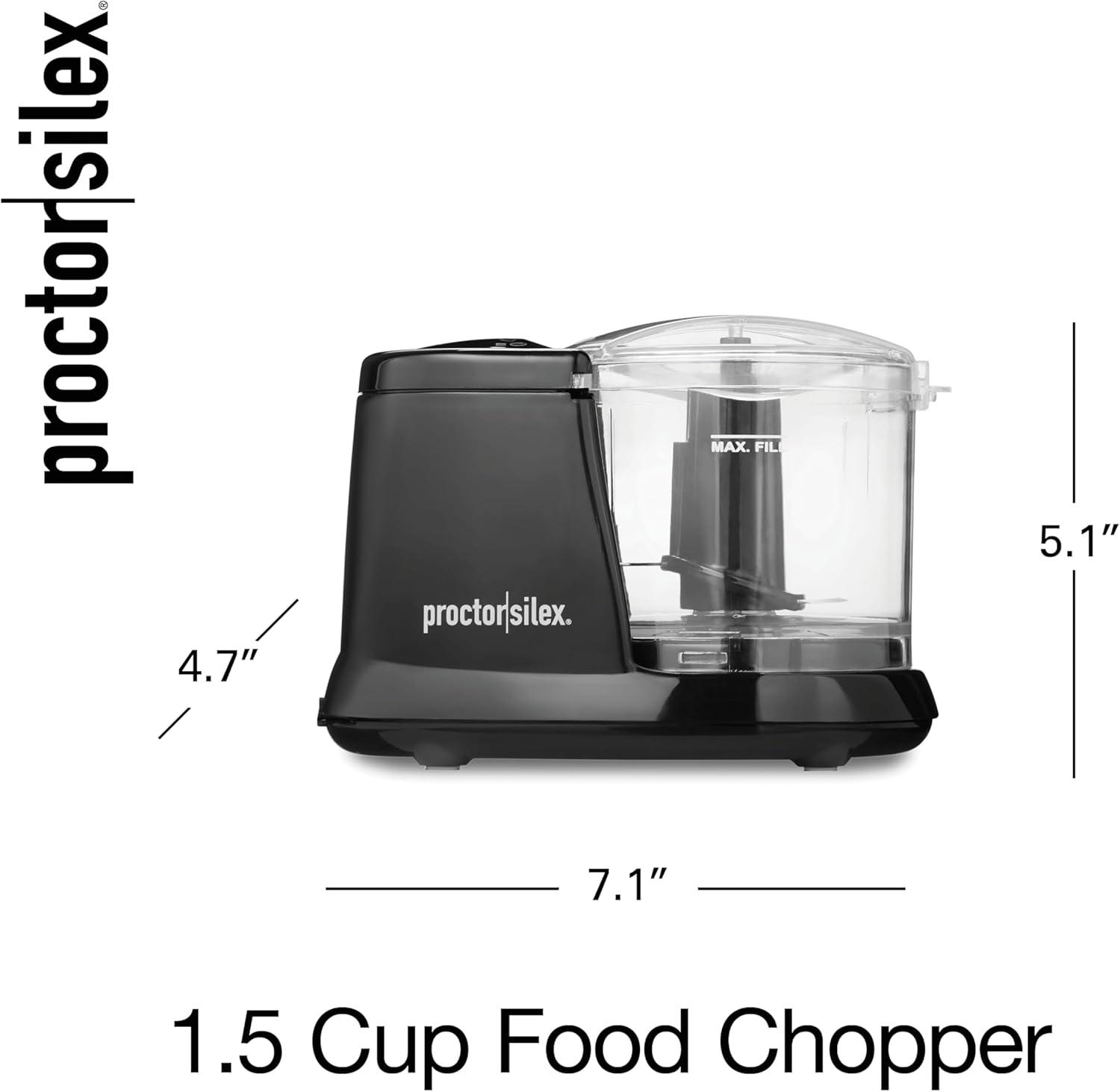 image:imageProctor Silex Durable Electric Vegetable Chopper amp Mini Food Processor for Chopping Puree amp Emulsify 15 Cup White15 cups Black