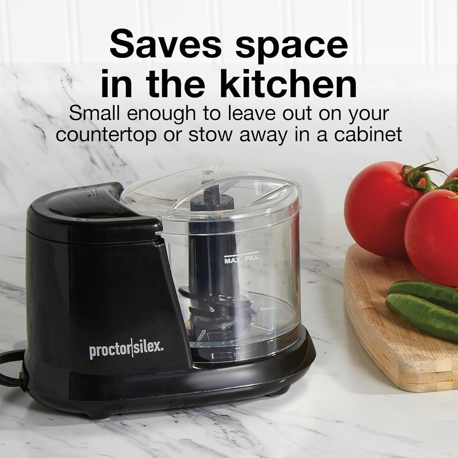 image:imageProctor Silex Durable Electric Vegetable Chopper amp Mini Food Processor for Chopping Puree amp Emulsify 15 Cup White15 cups Black