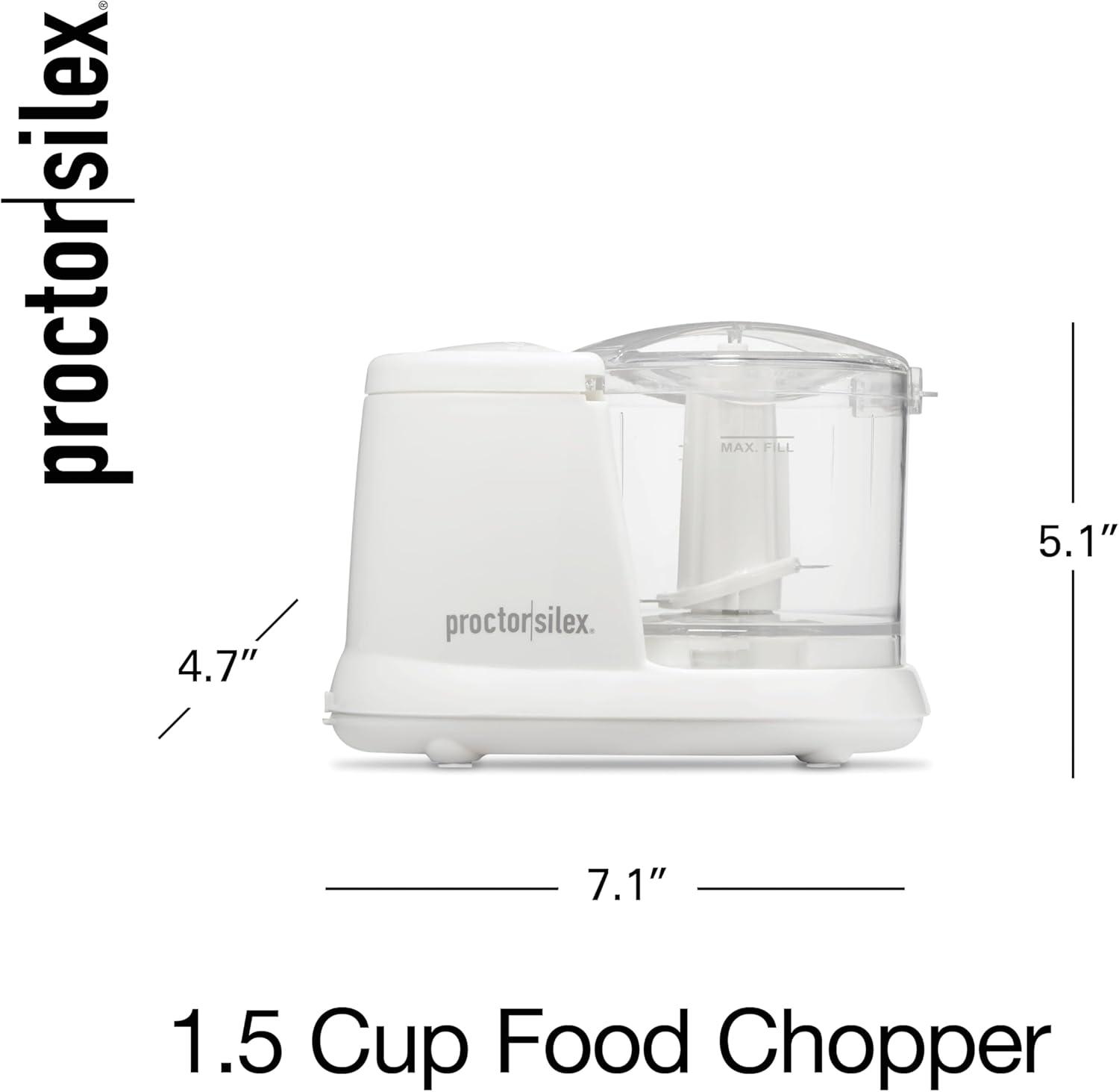 image:imageProctor Silex Durable Electric Vegetable Chopper amp Mini Food Processor for Chopping Puree amp Emulsify 15 Cup White15 cups White