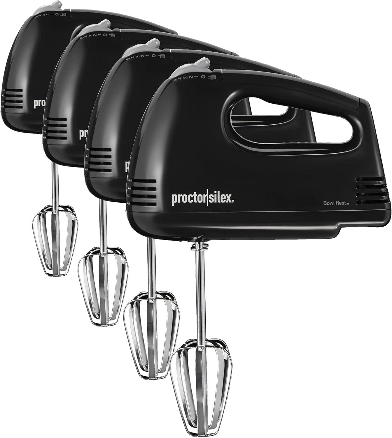 image:imageProctor Silex Easy Mix 5Speed Electric Hand Mixer with Bowl Rest Compact and Lightweight 100 Watts of Peak Power Black 62507PSBlack