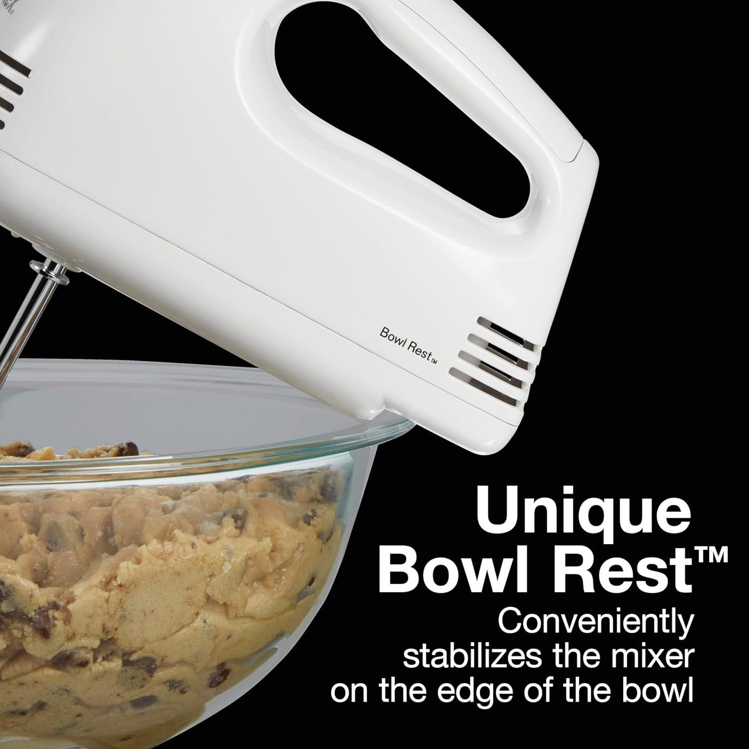 image:imageProctor Silex Easy Mix 5Speed Electric Hand Mixer with Bowl Rest Compact and Lightweight 100 Watts of Peak Power Black 62507PSWhite