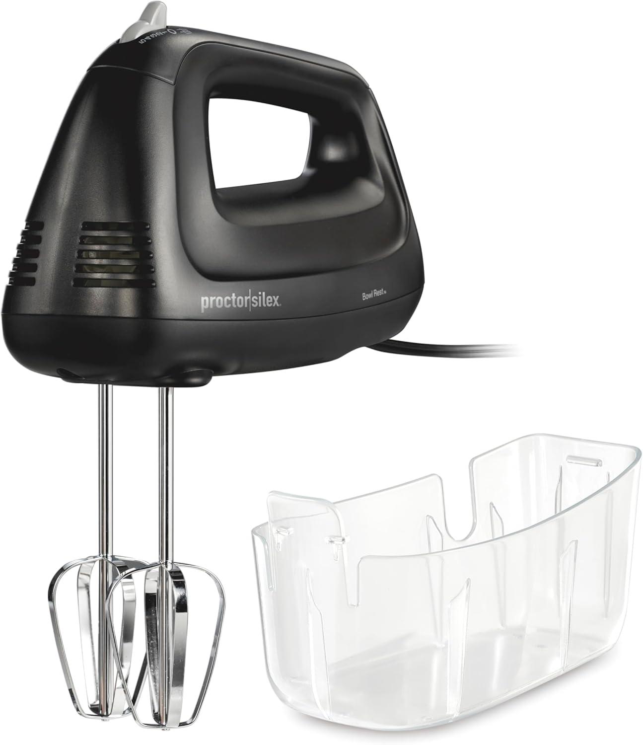 image:imageProctor Silex Easy Mix 5Speed Electric Hand Mixer with Bowl Rest Compact and Lightweight 215 Watts of Peak Power Storage Case Black 62512Black