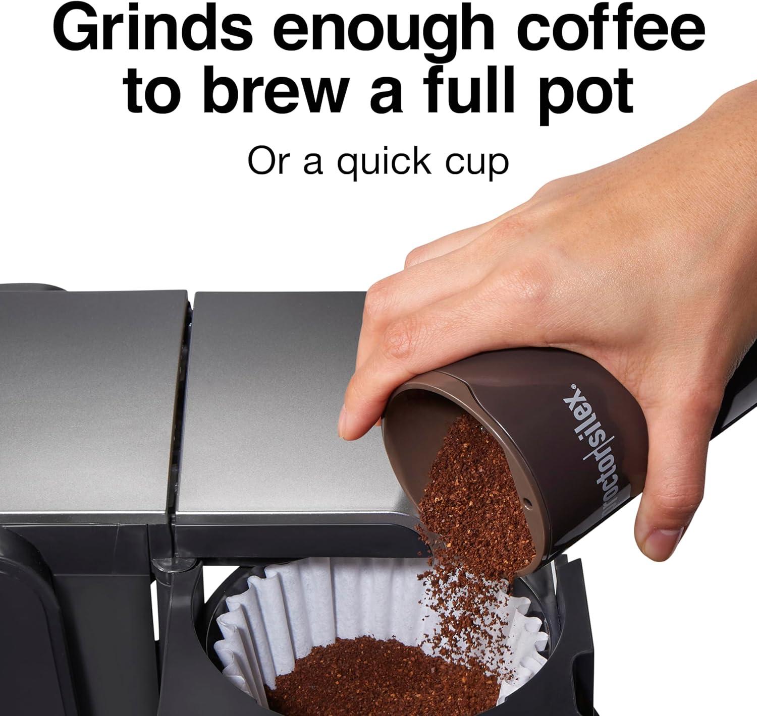 image:imageProctor Silex Electric Coffee Grinder for Beans Spices and More Stainless Steel Blades 12 Cups WhiteBrown