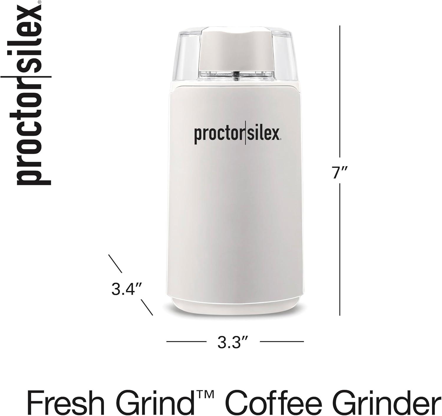 image:imageProctor Silex Electric Coffee Grinder for Beans Spices and More Stainless Steel Blades 12 Cups WhiteWhite