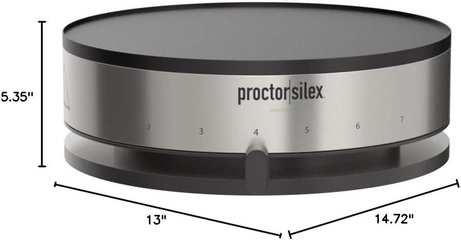 image:imageProctor Silex Electric Crepe Maker with 13 PFASFree Nonstick Griddle for Eggs Pancakes Omelets and Quesadillas with Temperature Control Spatula Spreader Batter Cup Stainless Steel 38400MN