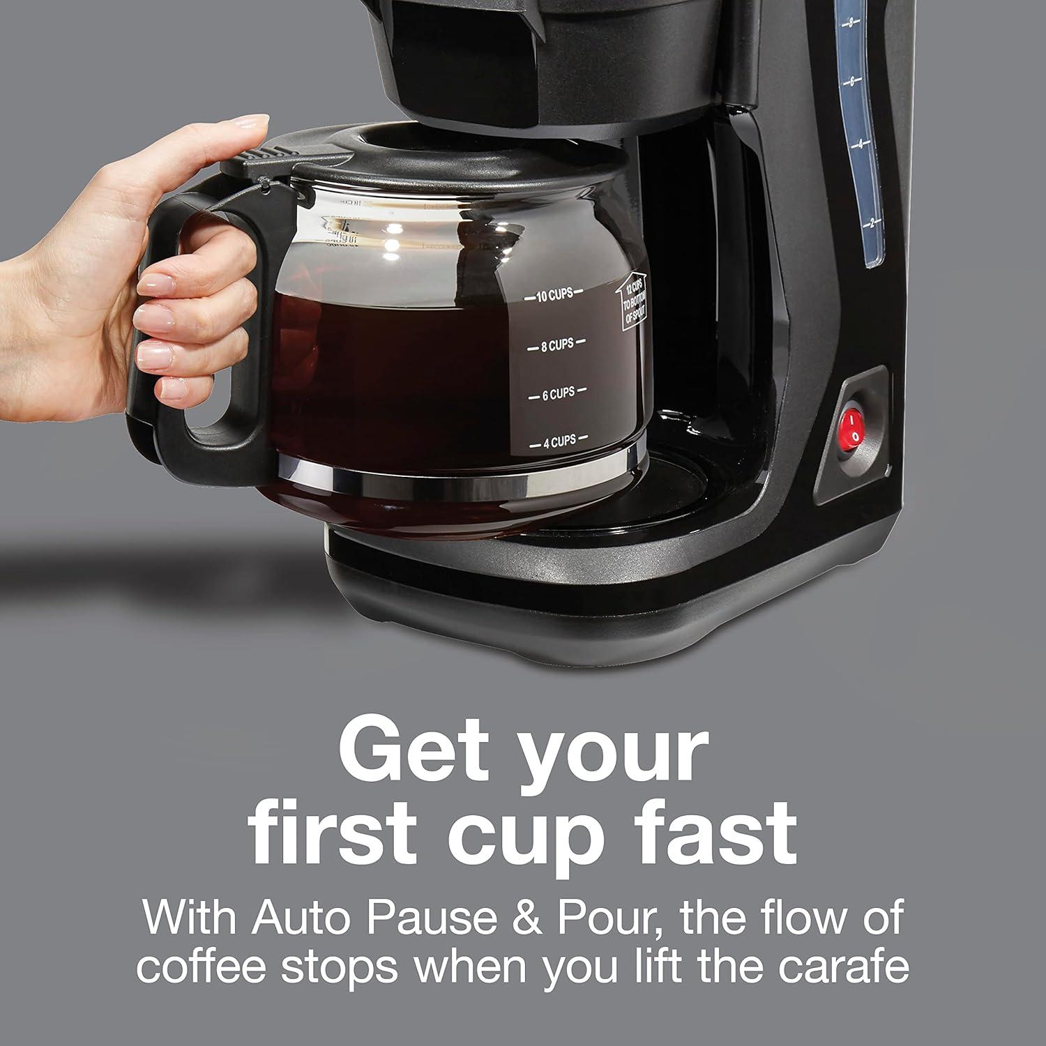 image:imageProctor Silex FrontFill Drip Coffee Maker 12 Cup Glass Carafe Black and Silver 43680PSCompact