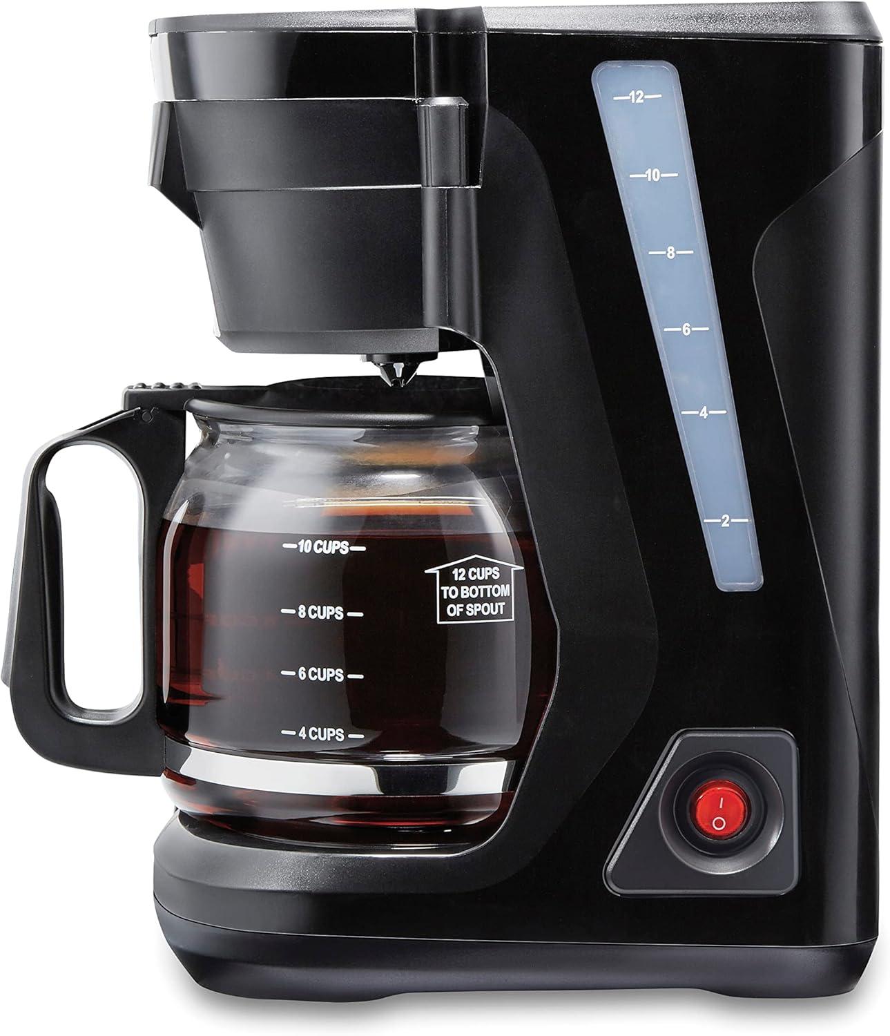image:imageProctor Silex FrontFill Drip Coffee Maker 12 Cup Glass Carafe Black and Silver 43680PSCompact