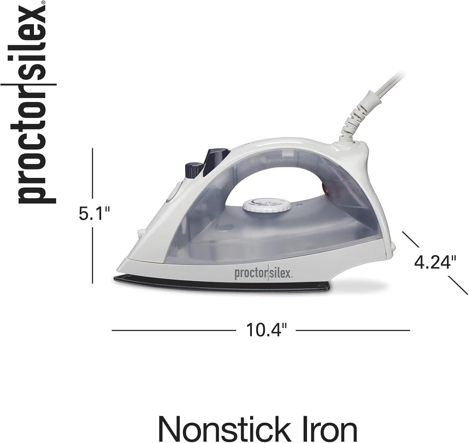 image:imageProctor Silex Iron amp Vertical Steamer for Clothes with Nonstick Soleplate 1200 Watts Adjustable Spray and Blast Steam Settings Auto Shutoff White 17150Y1200 Watts