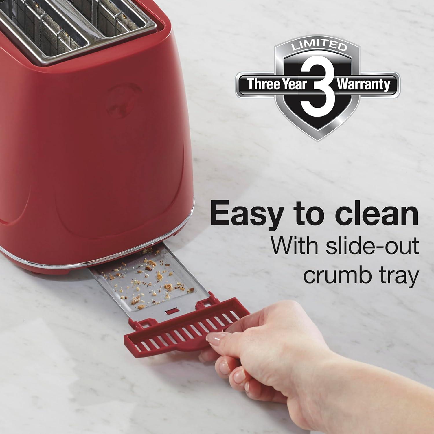image:imageProctor Silex Plastic 2 Slice Toaster Bagel Defrost amp Cancel Buttons Browning Control With 7 Shades Auto Shutoff SlideOut Crumb Tray Oat White 22660Red