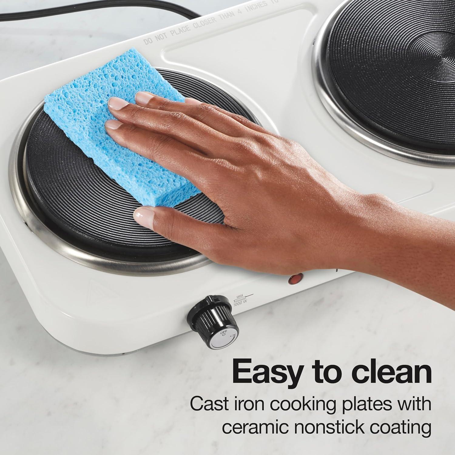 image:imageProctor Silex Portable Electric Stove Cast Iron Single Burner Cooktop Compact Adjustable Temperature Hot Plate 1000 Watts White 34107White