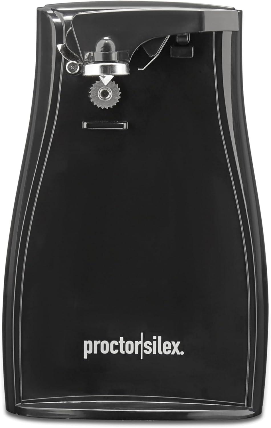 image:imageProctor Silex Power Electric Automatic Can Opener for Kitchen with Knife Sharpener Twistoff EasyClean Lever Cord Storage White 75224PSBlack