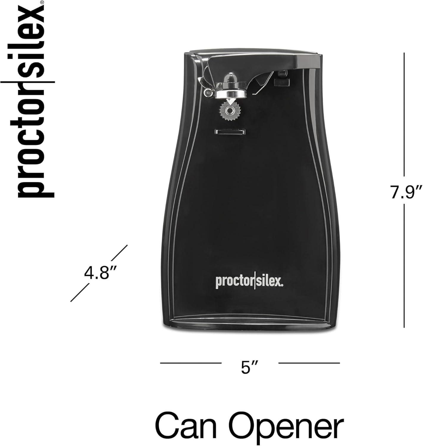 image:imageProctor Silex Power Electric Automatic Can Opener for Kitchen with Knife Sharpener Twistoff EasyClean Lever Cord Storage White 75224PSBlack