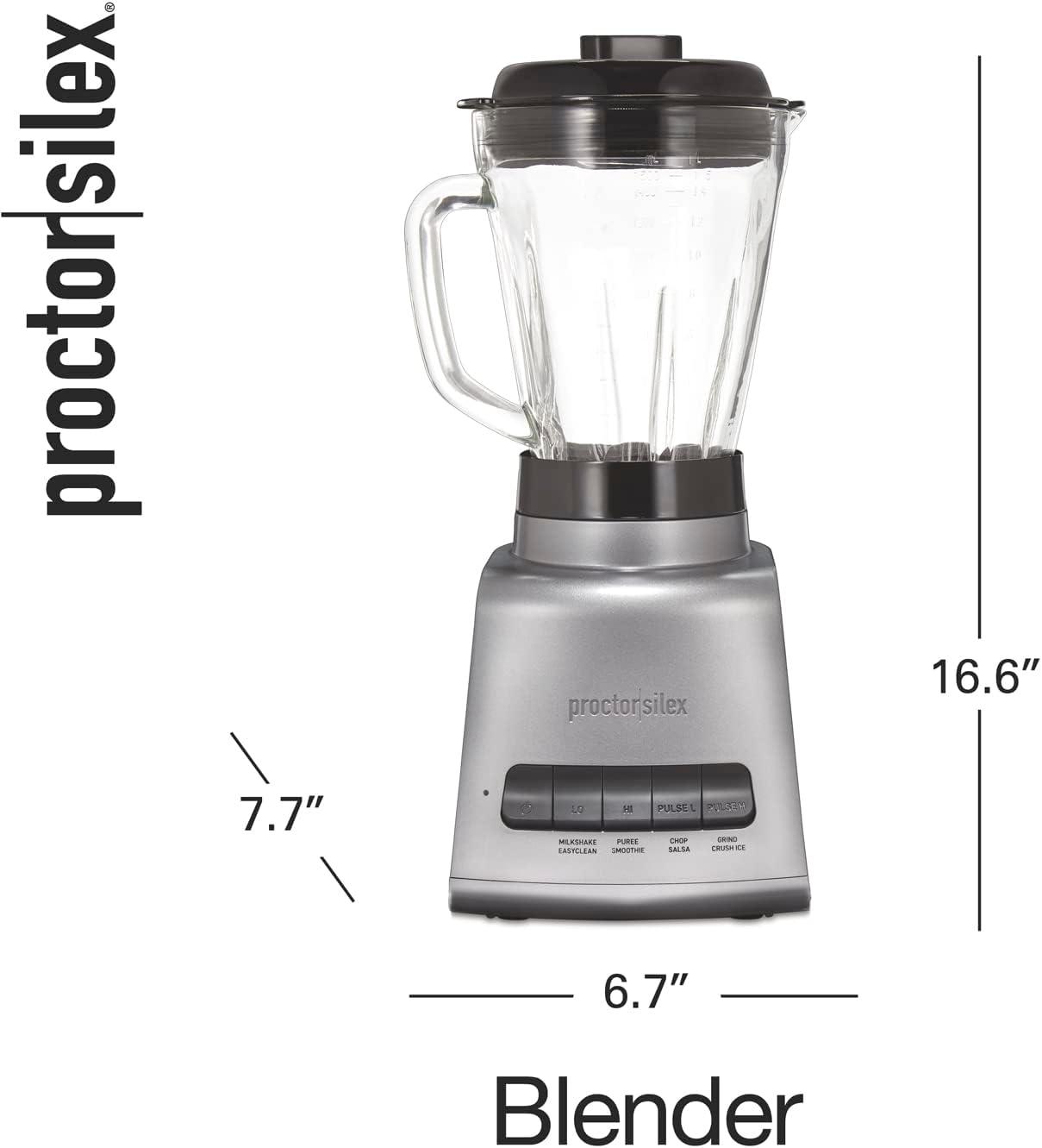 image:imageProctor Silex PowerHouse 950 Watts Blender for Shakes and Smoothies 52 oz BPA Free MultiBlend Glass Jar Black amp Silver 53560