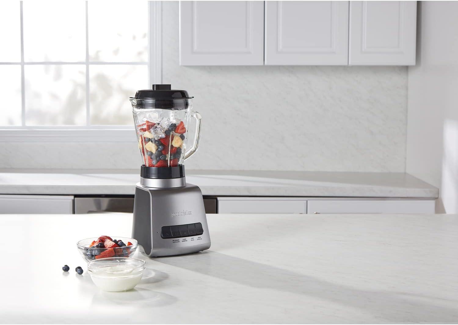 image:imageProctor Silex PowerHouse 950 Watts Blender for Shakes and Smoothies 52 oz BPA Free MultiBlend Glass Jar Black amp Silver 53560