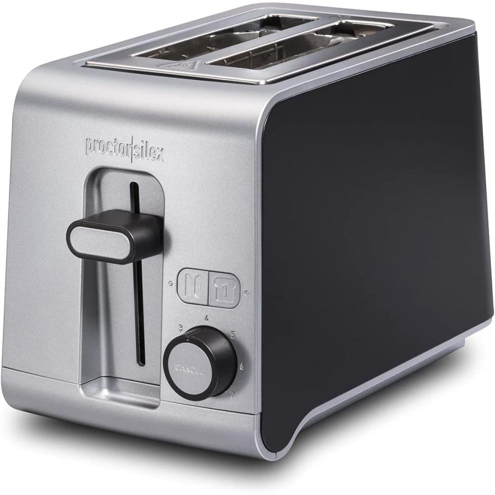 image:imageProctor Silex 2 Slice Toaster with Extra Wide Slots SureToast Technology Shade Selector amp Bagel Setting Black and Silver 22302
