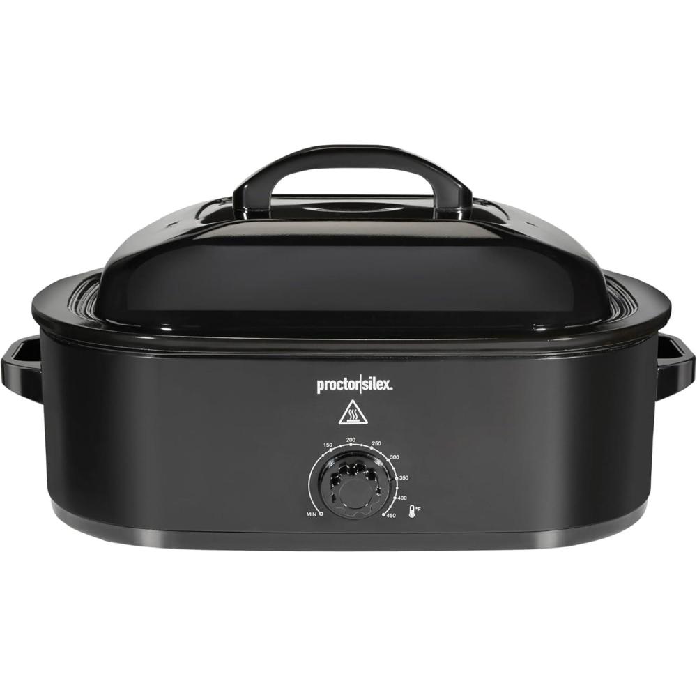 image:imageProctor Silex 24Pound Electric Roaster Oven with Variable Temperature Control SelfBasting Lid amp Removable Pan 18 Quart Black 32211