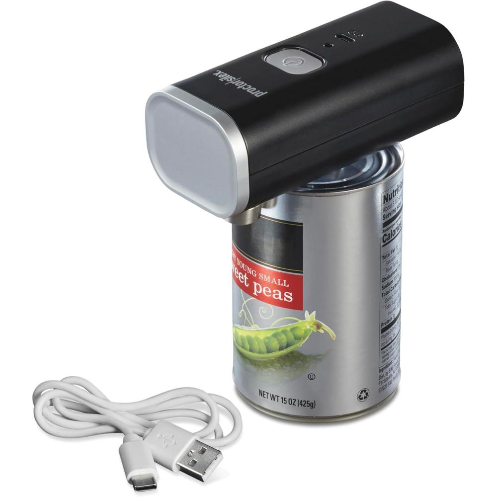 image:imageProctor Silex Automatic Electric Can Opener Hands Free Cordless Operation amp USB Rechargeable SelfAligning Cut Smooth Touch Lid Edges Compact and Easy to Store RedBlack