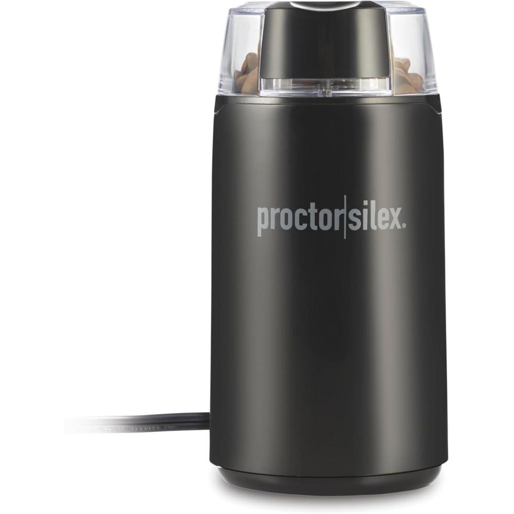 image:imageProctor Silex Electric Coffee Grinder for Beans Spices and More Stainless Steel Blades 12 Cups WhiteBlack