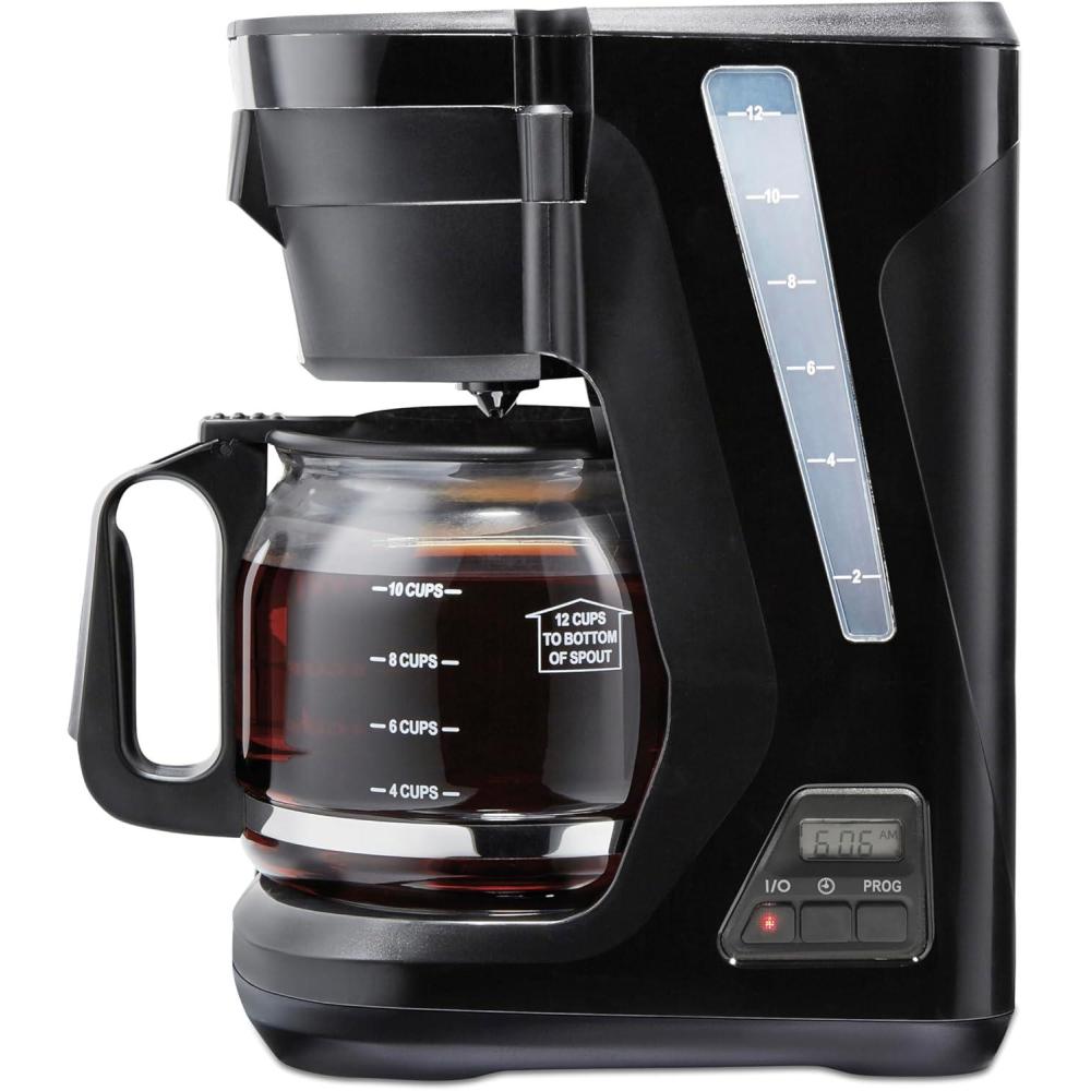 image:imageProctor Silex FrontFill Drip Coffee Maker 12 Cup Glass Carafe Black and Silver 43680PSCompact