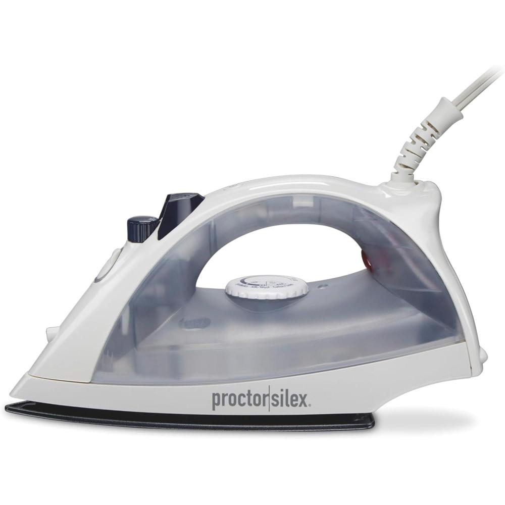 image:imageProctor Silex Iron amp Vertical Steamer for Clothes with Nonstick Soleplate 1200 Watts Adjustable Spray and Blast Steam Settings Auto Shutoff White 17150Y1200 Watts