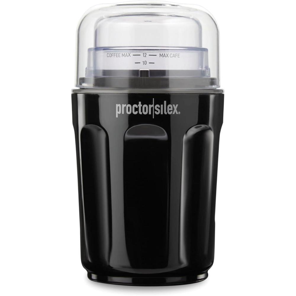 image:imageProctor Silex Sound Shield Electric Coffee Grinder for Quiet Grinding Stainless Steel Blades Beans Spices and More 12 Cups Black 8040212 Cups