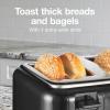 Proctor Silex 4 Slice Toaster with Extra Wide Slots for Bagels, Cool-Touch Walls, Shade Selector with 7 Browning Levels, Toast Boost, Auto Shut-off and Cancel Button, White (24214PS)(Black)
