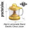 Proctor Silex Alex’s Lemonade Stand Electric Citrus Juicer Machine, Large 34 oz. Pitcher, Pressure Activated, for Lemons, Limes and Oranges, 34 oz, Includes 2 Reamers & Recipe Book, Yellow (66341)(34 oz.  Discontinued)