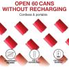 Proctor Silex Automatic Electric Can Opener, Hands Free Cordless Operation & USB Rechargeable, Self-Aligning, Cut Smooth Touch Lid Edges, Compact and Easy to Store, Red(Red)