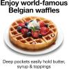 Proctor Silex Belgian Waffle Maker with Nonstick Plates, Single Flip, Cool-Touch Handle and Removable Drip Tray for Easy Cleanup Black (26090PS)