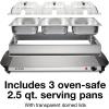 Proctor Silex Buffet Server & Food Warmer, Adjustable Heat, for Parties, Holidays and Entertaining, Three 2.5 Quart Oven-Safe Chafing Dish Set, Stainless Steel(Three 2.5 Quart Oven-Safe Chafing Dish Set)
