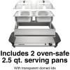 Proctor Silex Buffet Server & Food Warmer, Adjustable Heat, for Parties, Holidays and Entertaining, Three 2.5 Quart Oven-Safe Chafing Dish Set, Stainless Steel(Two 2.5 Quart Oven-Safe Chafing Dish Set)