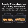 Proctor Silex Deluxe Hot Sandwich Maker With Easy-Clean Durable PFAS-Free Nonstick Ceramic Plates, Fits up to 2 Grilled Cheese, Ruebens, Tortas or Subs, Stainless Steel (25415MN)(Stainless Steel)