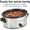 Proctor Silex Double Dish Slow Cooker with 6qt Crock and Dual 2.5qt Nonstick Insert to Cook Two Meals at Once, Dishwasher Safe Pot & Lid, Silver (33563)