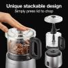 Proctor Silex Durable Electric Vegetable Chopper & Mini Food Processor for Chopping, Puree & Emulsify, 1.5 Cup, White(3.5 cups  2-Speed  Silver)