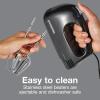 Proctor Silex Easy Mix 5-Speed Electric Hand Mixer with Bowl Rest, Compact and Lightweight, 100 Watts of Peak Power, Black (62507PS)(Black)