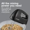 Proctor Silex Easy Mix 5-Speed Electric Hand Mixer with Bowl Rest, Compact and Lightweight, 100 Watts of Peak Power, Black (62507PS)(Black)