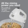 Proctor Silex Easy Mix 5-Speed Electric Hand Mixer with Bowl Rest, Compact and Lightweight, 100 Watts of Peak Power, Black (62507PS)(White)