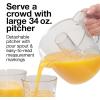 Proctor Silex Electric Citrus Juicer Machine, Large 34 oz. Pitcher, Pressure Activated, 2 Reamers for Big and Small Fruit, Pulp Control, for Orange, Lemon, Grapefruit Juice, White & Green (66340)(White & Green)