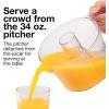 Proctor Silex Electric Citrus Juicer Machine, Large 34 oz. Pitcher, Pressure Activated, 2 Reamers for Big and Small Fruit, Pulp Control, for Orange, Lemon, Grapefruit Juice, White & Green (66340)(White)