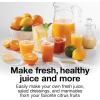 Proctor Silex Electric Citrus Juicer Machine, Large 34 oz. Pitcher, Pressure Activated, 2 Reamers for Big and Small Fruit, Pulp Control, for Orange, Lemon, Grapefruit Juice, White & Green (66340)(White)