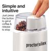 Proctor Silex Electric Coffee Grinder for Beans, Spices and More, Stainless Steel Blades, 12 Cups, White(White)