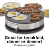 Proctor Silex Electric Crepe Maker with 13” PFAS-Free Nonstick Griddle for Eggs, Pancakes, Omelets and Quesadillas, with Temperature Control, Spatula, Spreader, Batter Cup, Stainless Steel (38400MN)