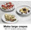 Proctor Silex Electric Crepe Maker with 13” PFAS-Free Nonstick Griddle for Eggs, Pancakes, Omelets and Quesadillas, with Temperature Control, Spatula, Spreader, Batter Cup, Stainless Steel (38400MN)