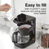 Proctor Silex FrontFill Drip Coffee Maker, 12 Cup Glass Carafe, Black and Silver (43680PS)(Compact)