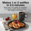 Proctor Silex Mini Waffle Maker Machine with 4” Round Non-stick Grids, Make Personalized Individual Breakfast Keto Chaffles and Hashbrowns, Compact, Black (26100)(Double Compartments)